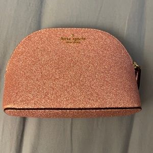 Small Kate spade make up zip bag/Glitter pink